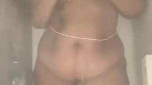 Bald head Bbw taking A Hot Steamy Shower