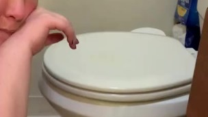 Kali Cole piss whore toilet slut watch her lick, slurp and gargles her own piss