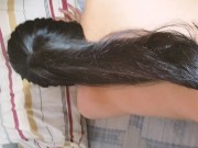 LONG HAIR!! In doggystyle I destroy her pussy while I prepare her delicious ass. Whore for money! 7/16