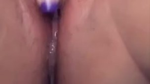 Playing with my freshly creampied cunt