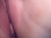 Cum filled cunt sounds so juicy when played with