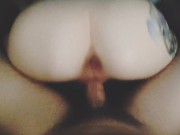 Petite ginger bounces on cock 14/16