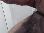 Jacking off in a motel bath room