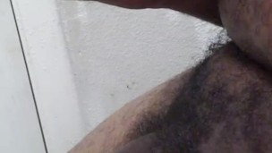 Jacking off in a motel bath room
