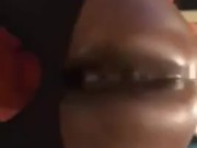 Ebony Cum from Ass Clapping with baby oil