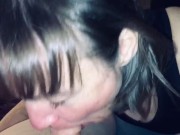 My mature cougar wife 48 sucking our younger friends cock 28 till he explodes in her mouth. 13/16