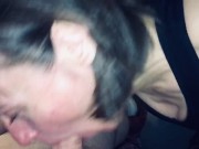 My mature cougar wife 48 sucking our younger friends cock 28 till he explodes in her mouth. 8/16