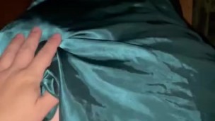 Satin dress fetish and hot wife