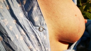 Natural tits and hard nettle torture