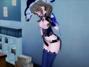 Genshin Impact - Lisa pleasures herself with a magic dildo. Handy! 1/16