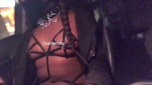 Risky walk downtown while showing off my outfit 