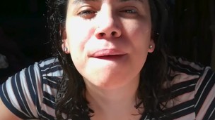 Quickie! Sunny blowjob, cumplay & swallow! (POV CFNM)