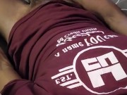 Stroking my big fat cock next to my step daughter  15/16