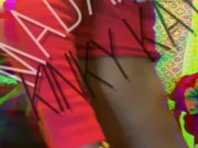 Ebony ass Fetish Madamekinkykay stuffs grapes in ass snack time