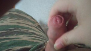 Masturbating small dick and juicy ejaculation