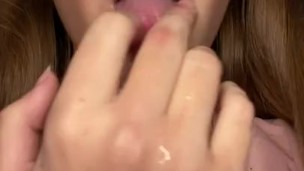 Drooling on fingers 
