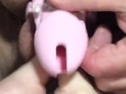 Wife makes me cum in chastity  4/16