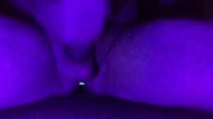 Glow in the dark Buttplug/pierced cock / cum shot/UV