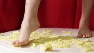 Barefoot Potato Chip Crush ASMR