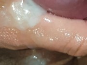Close-up fast thick oiled cumshot, 4k, 60fps