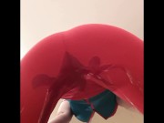 Facesit peeing tight red pants 13/16
