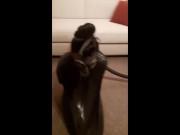 Slave girl gasmasked bondage in trashbag vacum experiment 2/16