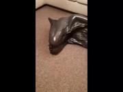 Slave girl gasmasked bondage in trashbag vacum experiment 7/16