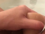 Fucking my tight pussy with big cock dildo