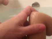 Fucking my tight pussy with big cock dildo 6/16