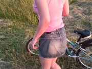 Hot MILF on a bicycle thanks for help with blowjob 2/16