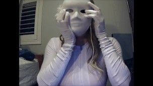 Masked Girl in White Pt4! A shy masked girl shows you her carnival mask :3