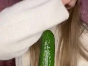Cucumber blow job. Deepthroat 10/16