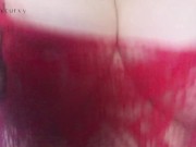 Teasing in my new red full body fishnets! Ass, tits, and pussy play!  7/16