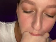 Sloppy toes gagging. Feet worship. Drool 16/16