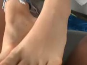 Smelly size 10 Footjob 12/16