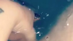 Dirty milf cleans pussy with monster dildo