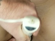 Naughty wife edging while her tight pussy slowly fucked huge Bad Dragon Dildo until massive orgasm. 11/16