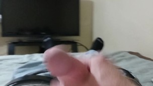 Watch shoot my load then rub it all over my stomach.