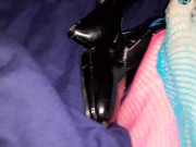 Punk wife's little feet in neon fishnets!