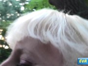 EVA ENGEL: Hot Blonde Fucks Bareback With Horny Guy In The Forest 11/16