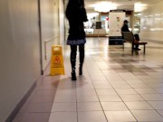 Kinky Piss In Thigh High Boots Then Walking In the Mall 11/16