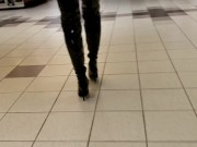 Kinky Piss In Thigh High Boots Then Walking In the Mall 14/16