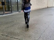 Kinky Piss In Thigh High Boots Then Walking In the Mall 5/16