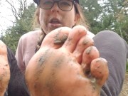 Cleaning My Very Dirty Feet. Lots of Spitting 15/16