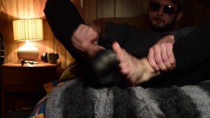 Relaxing Hairy Feet & Ballsack Show with Background Rain in HD