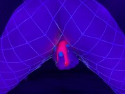 ASMR self-pleasuring under a blacklight with my hands, vibrator, and glow in the dark lube 12/16