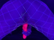 ASMR self-pleasuring under a blacklight with my hands, vibrator, and glow in the dark lube 14/16
