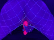 ASMR self-pleasuring under a blacklight with my hands, vibrator, and glow in the dark lube 15/16