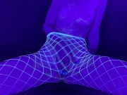 ASMR self-pleasuring under a blacklight with my hands, vibrator, and glow in the dark lube 6/16