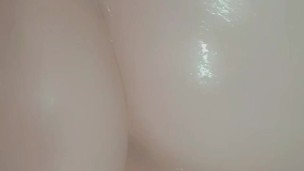 Horny stepmom finger fucks herself in the bath loud moaning